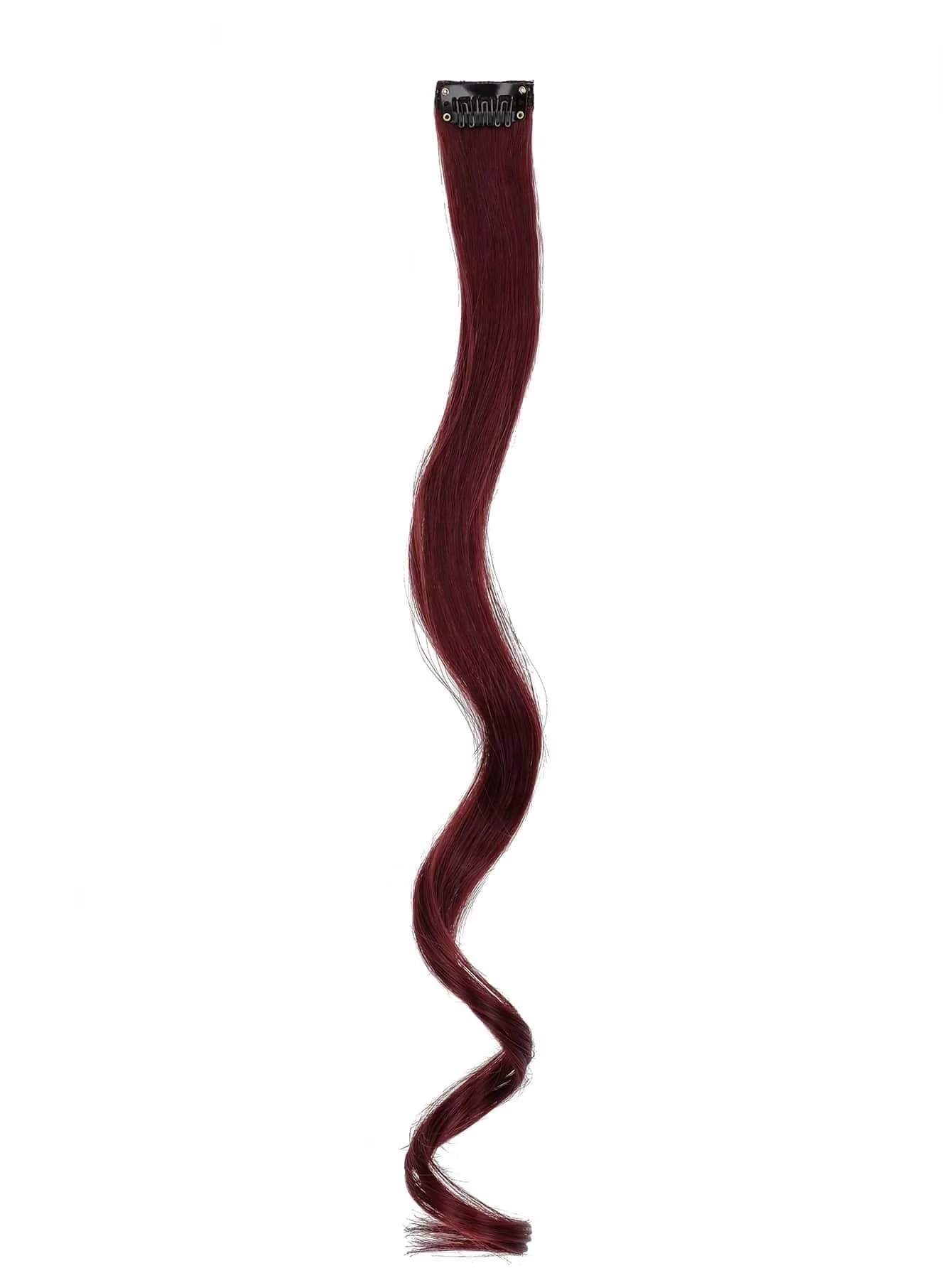 7Pcs Large Wave Black 22-Inch Medium Synthetic Clip-On Hair Extension