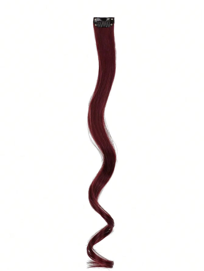 7Pcs Large Wave Black 22-Inch Medium Synthetic Clip-On Hair Extension