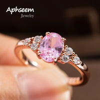 Fashion Oval Pink Zircon Wedding Rings for Women Female Elegant Simple Dainty Ring Engagement Finger Love Lady Gift Jewerly