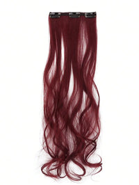 7Pcs Large Wave Black 22-Inch Medium Synthetic Clip-On Hair Extension
