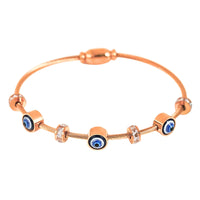 Rose Gold Evil Eye Bangle Bracelet