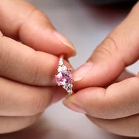 Fashion Oval Pink Zircon Wedding Rings for Women Female Elegant Simple Dainty Ring Engagement Finger Love Lady Gift Jewerly
